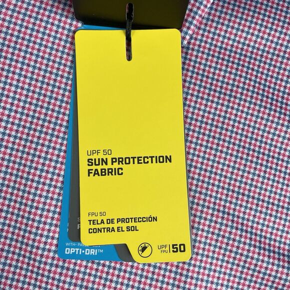 CALLAWAY Opti-Dri Performance Golf Polo Stretch Mens Pink Blue Size LARGE NWT - Picture 7 of 12